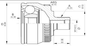 KIT GIUNTO OMOCINETICO .ADATTABILI A .VW PASSAT /AUDI A6 A5/SKODA SUPERB 1 GT101239