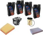 AOQ - KIT TAGLIANDO FILTRI FIESTA V, FUSION 1.6 TDCI 66KW 90 CV DAL 2004 AL 2012 con 4 litri olio IP sintiax 5W30