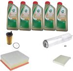 AOQ - KIT TAGLIANDO 4 FILTRI COMPATIBILE CON BMW SERIE 3 (F30), (F31), SERIE 1 (F20) (F21) CON 5 LT. CASTROL EDGE PROFESSIONAL 5W30 