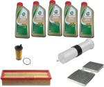 AOQ - KIT TAGLIANDO 4 FILTRI COMPATIBILE CON BMW SERIE X3 (F25), X4 (F26) XDRIVE 20d 140kw, 190 cv CON 5 LITRI LUBRIFICANTE EDGE PROFESSIONAL 5W30