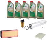 AOQ - KIT TAGLIANDO 4 FILTRI COMPATIBILE CON BMW SERIE 3 (F30), (F31), SERIE 4 motori 2995 cc con 5 litri lubrificante edge professional 5w30