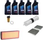 AOQ - KIT TAGLIANDO FILTRI COMPATIBILE CON BMW SERIE X3 (F25), X4 (F26) XDRIVE 30 d, MOT.2995 CC, CON 5LITRI OLIO BMW ORIGINALE 5W30 TWIN POWER TURBO