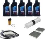 AOQ - KIT TAGLIANDO 4 FILTRI COMPATIBILE CON BMW SERIE X3 (F25), XDRIVE 18d,20d 100,105,110,120,130kw con 5 litri OLIO BMW Originale  5w30 twin power turbo