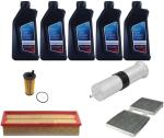 AOQ - KIT TAGLIANDO 4 FILTRI COMPATIBILE CON BMW X3 (F25), X4 (F26) XDRIVE 20d 140kw, 190 cv con 5 lt.olio originale 5w30 twin power turbo 