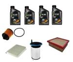 AOQ - KIT TAGLIANDO FILTRI COMPATIBILE CON FIAT 500X, COMPATIBILE CON JEEP RENEGADE 1.6 2.0 MTJ (DIESEL) + 4 litri OLIO SELENIA WR5W40_ acea b3/b4
