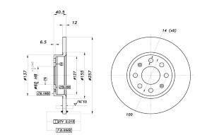 DISCO FRENO ANTERIORE ADATTABILE A .55700918 FIAT ALFA LANCIA .(pieno)