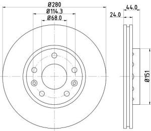 DISCO FRENO ANTERIORE  DIAM.280 VENTILATO DACIA DUSTER , RANAULT CAPTUR II